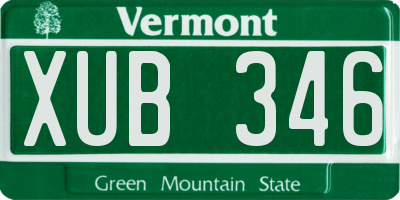 VT license plate XUB346
