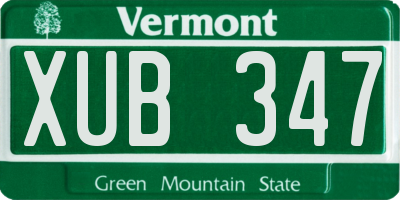 VT license plate XUB347