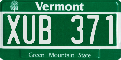 VT license plate XUB371