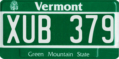 VT license plate XUB379