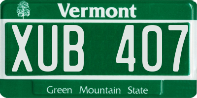 VT license plate XUB407