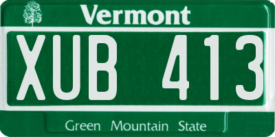 VT license plate XUB413