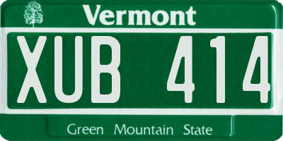 VT license plate XUB414