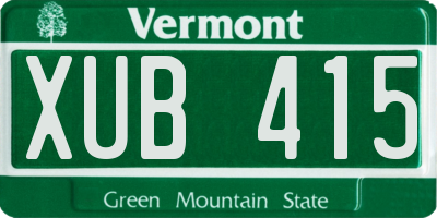 VT license plate XUB415