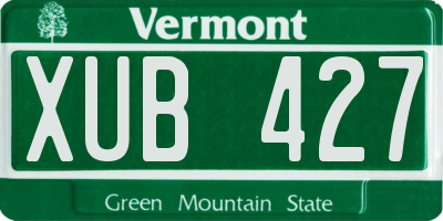 VT license plate XUB427