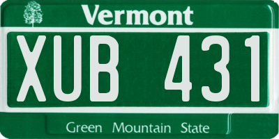VT license plate XUB431
