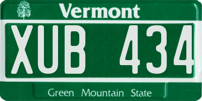 VT license plate XUB434