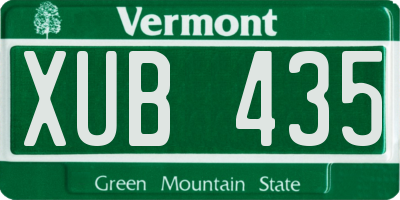 VT license plate XUB435