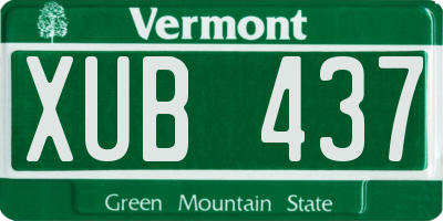 VT license plate XUB437