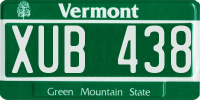 VT license plate XUB438