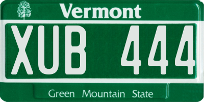 VT license plate XUB444