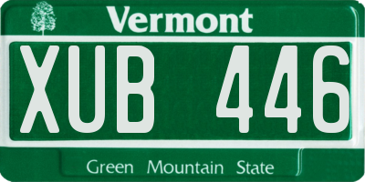VT license plate XUB446
