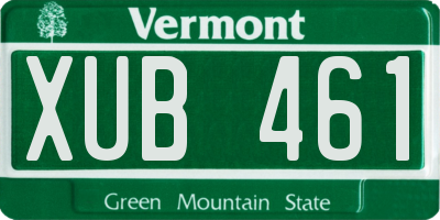 VT license plate XUB461