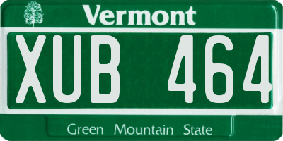 VT license plate XUB464