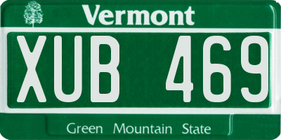 VT license plate XUB469