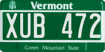 VT license plate XUB472