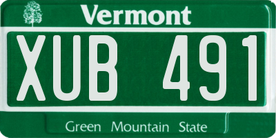 VT license plate XUB491