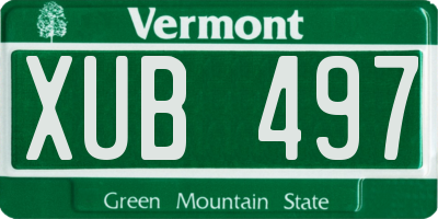 VT license plate XUB497