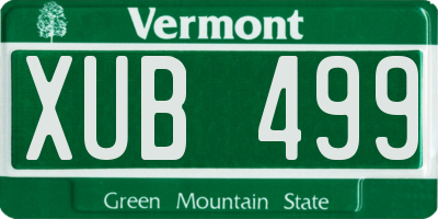 VT license plate XUB499