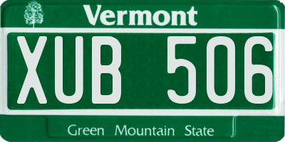 VT license plate XUB506