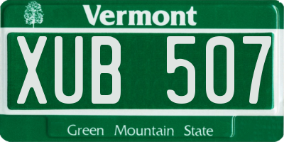 VT license plate XUB507