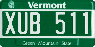 VT license plate XUB511