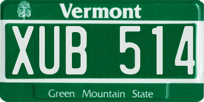 VT license plate XUB514