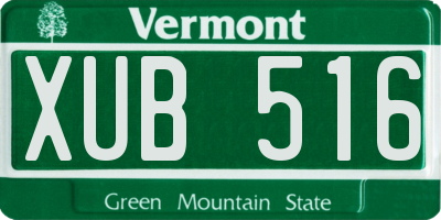 VT license plate XUB516