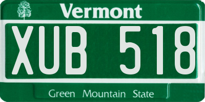 VT license plate XUB518
