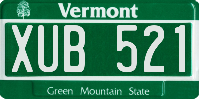 VT license plate XUB521