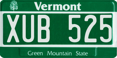 VT license plate XUB525
