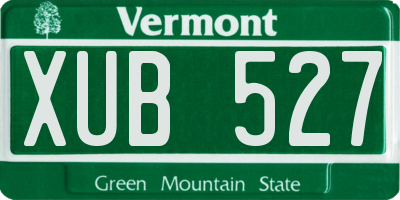 VT license plate XUB527
