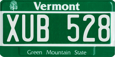 VT license plate XUB528