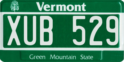VT license plate XUB529