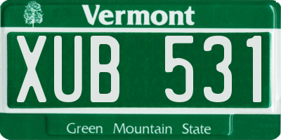 VT license plate XUB531