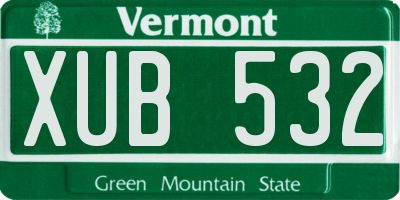 VT license plate XUB532