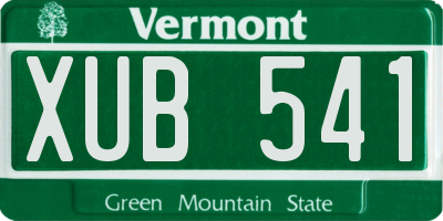 VT license plate XUB541