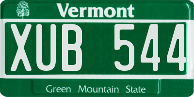 VT license plate XUB544