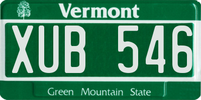 VT license plate XUB546