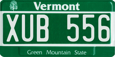 VT license plate XUB556