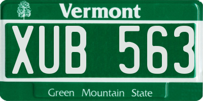 VT license plate XUB563