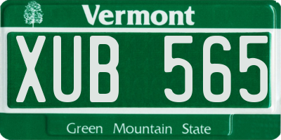 VT license plate XUB565