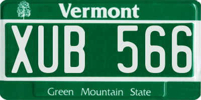 VT license plate XUB566