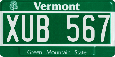 VT license plate XUB567