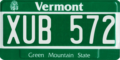 VT license plate XUB572