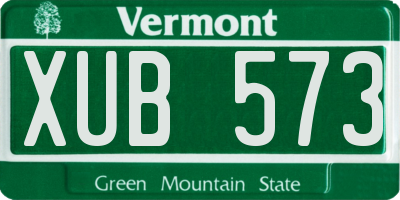 VT license plate XUB573