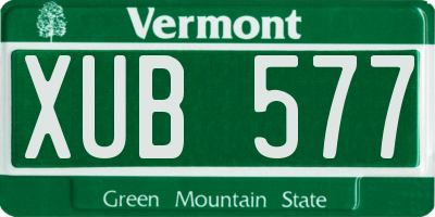 VT license plate XUB577