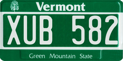 VT license plate XUB582