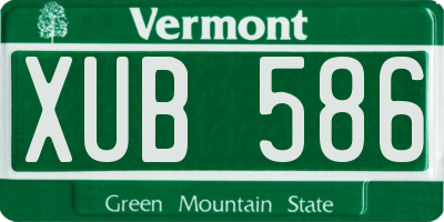 VT license plate XUB586
