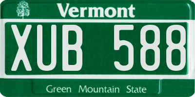 VT license plate XUB588